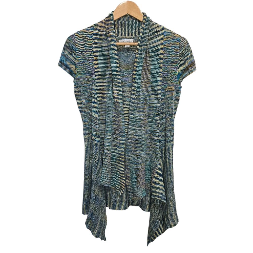 John Paul Richard Striped Short Sleeve Cardigan